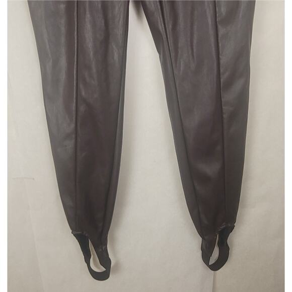 AFRM Sydney brown faux leather stirrup pants Size XS Retro Western Glam - Picture 7 of 10